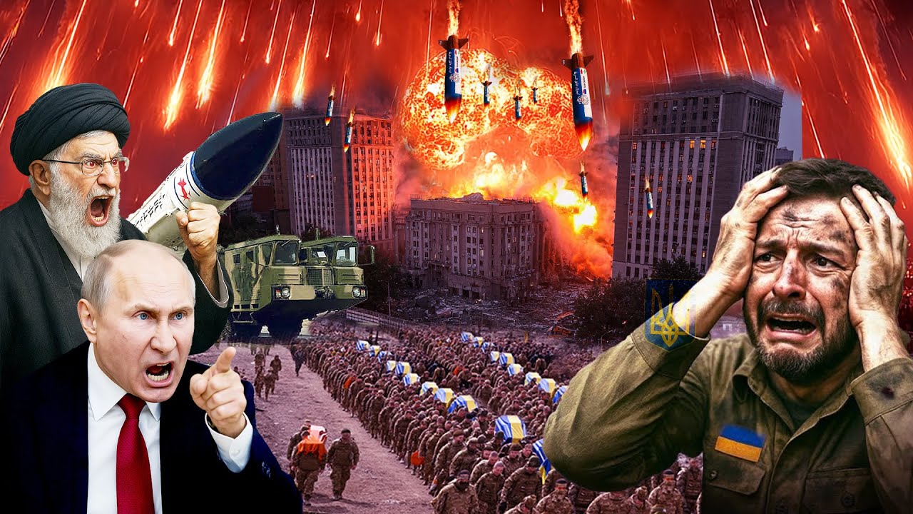Youtube Thumbnail image of : RUSIA-IRAN BERSATU HANCURKAN UKRAINA! Rudal Kiamat Iran Buat Zelensky Ketakutan dan Menyerah