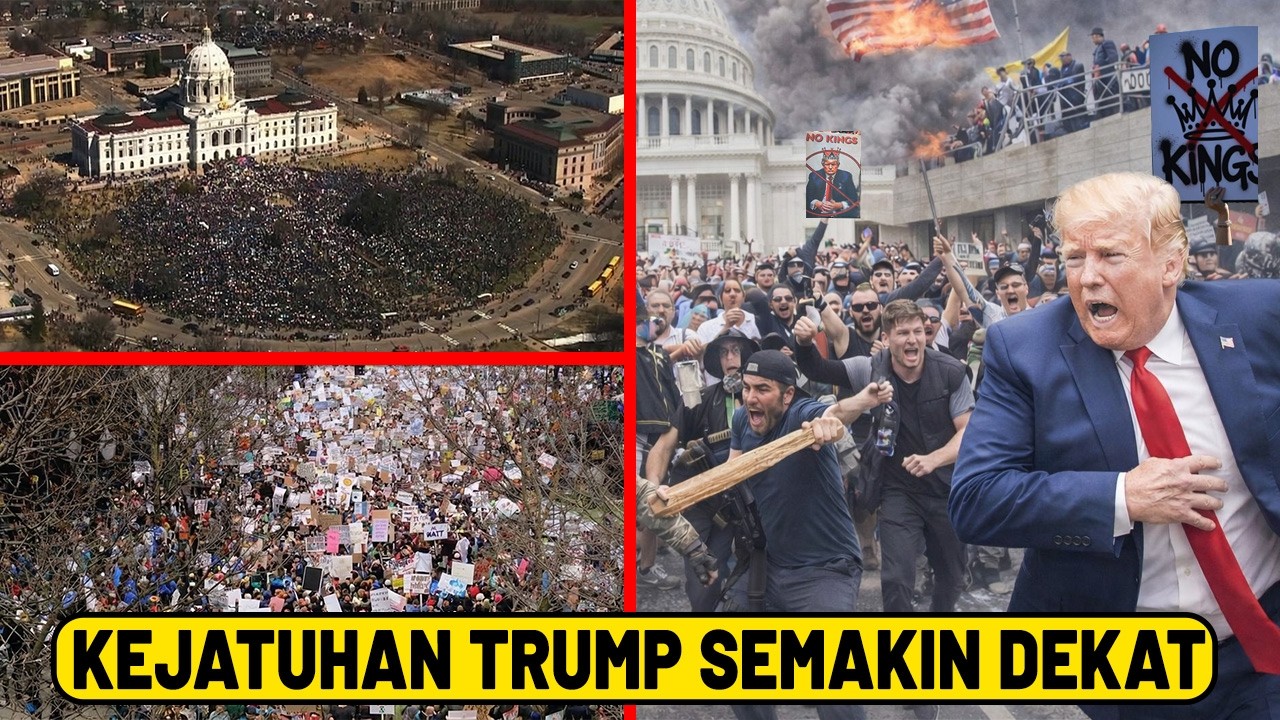 Youtube Thumbnail image of : TRUMP SEGERA TUMBANG! Demonstarsi Meledak Ke 1.000 Kota Di 50 Negara Bagian AS