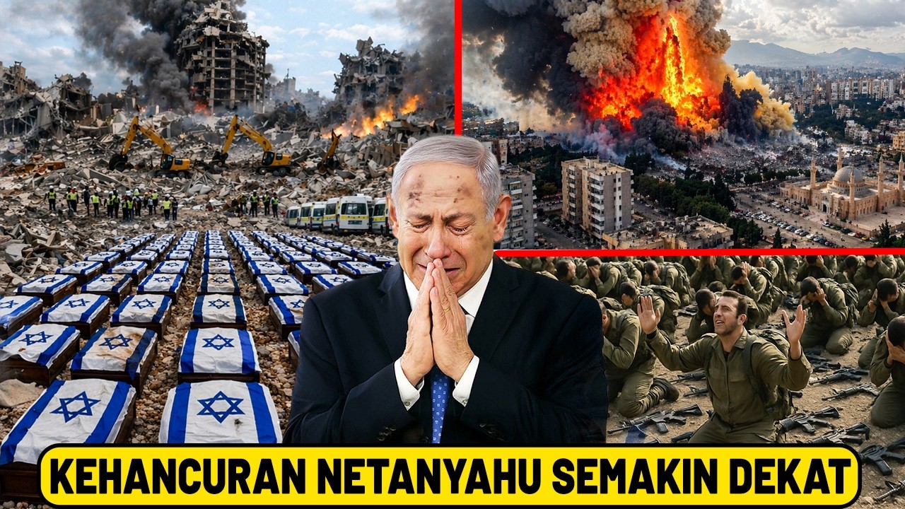Youtube Thumbnail image of : NETANYAHU SEGERA MENYERAH! Ratusan Tentara Israel Tewas dan 20 Situs Penting Meledak