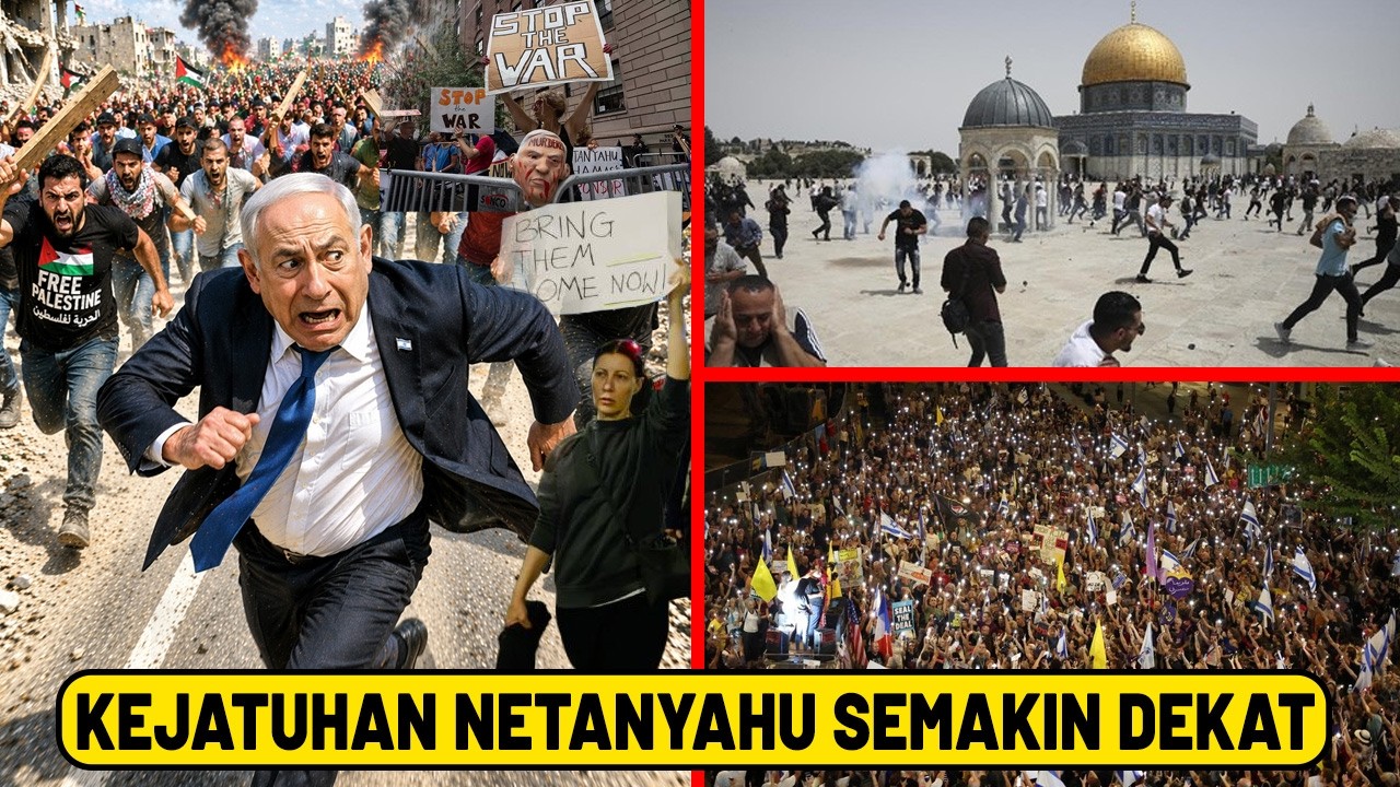 Youtube Thumbnail image of : NETANYAHU SEGERA TUMBANG! Demonstarsi Meledak Ke 50 Kota Di Israel