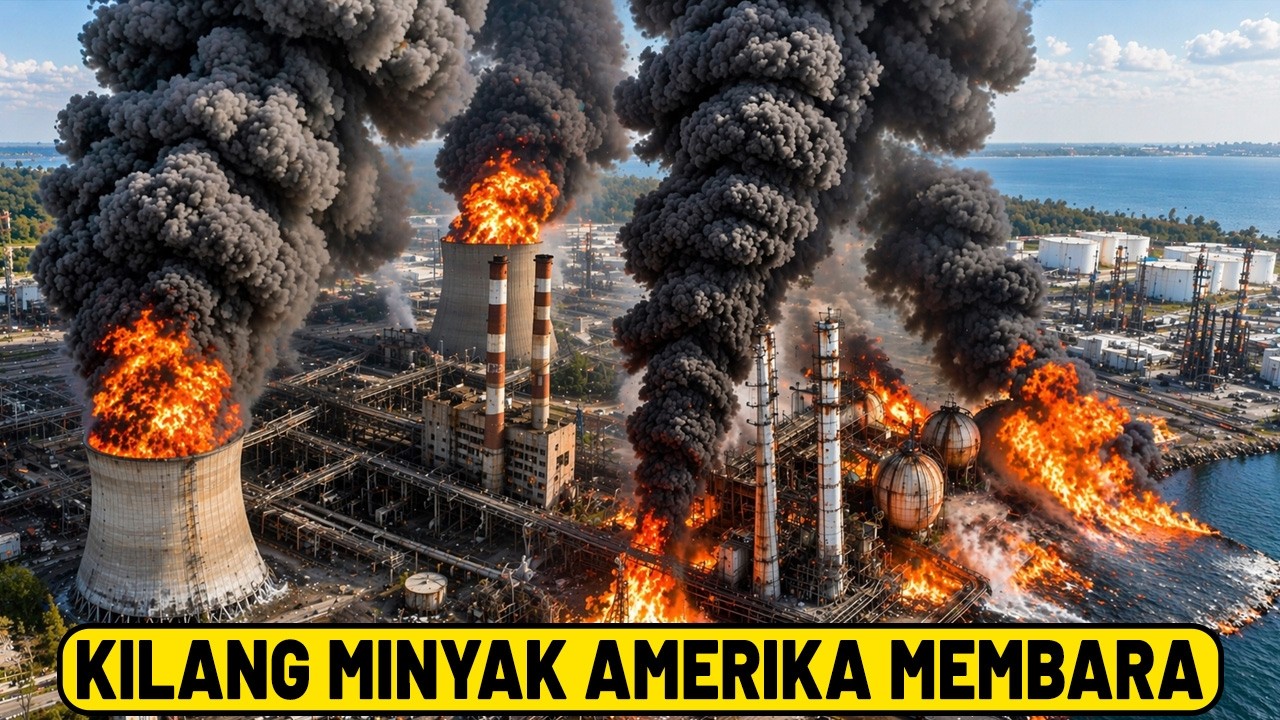 Youtube Thumbnail image of : IRGC HANCURKAN KILANG MINYAK AS! Ledakan Masif Tak Tertolong Lagi